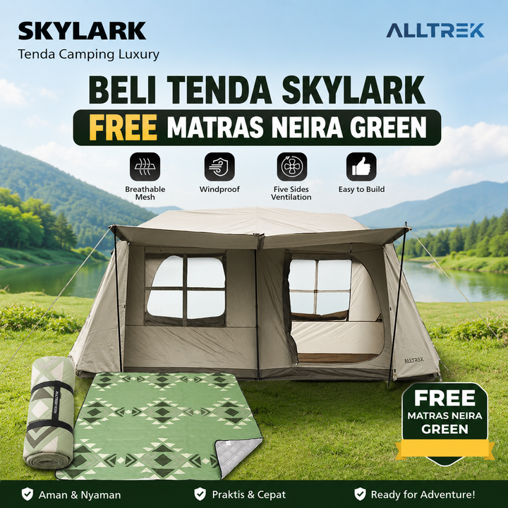 ALLTREK เต็นท์แคมป์หรู SKYLARK 2 ชั้น 2 ห้อง 1 โถง