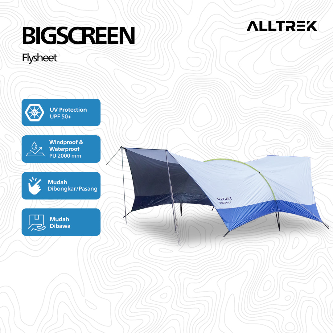ALLTREK Flysheet Bigscreen Camping Besar 6*6meter Anti UV Multifungsi