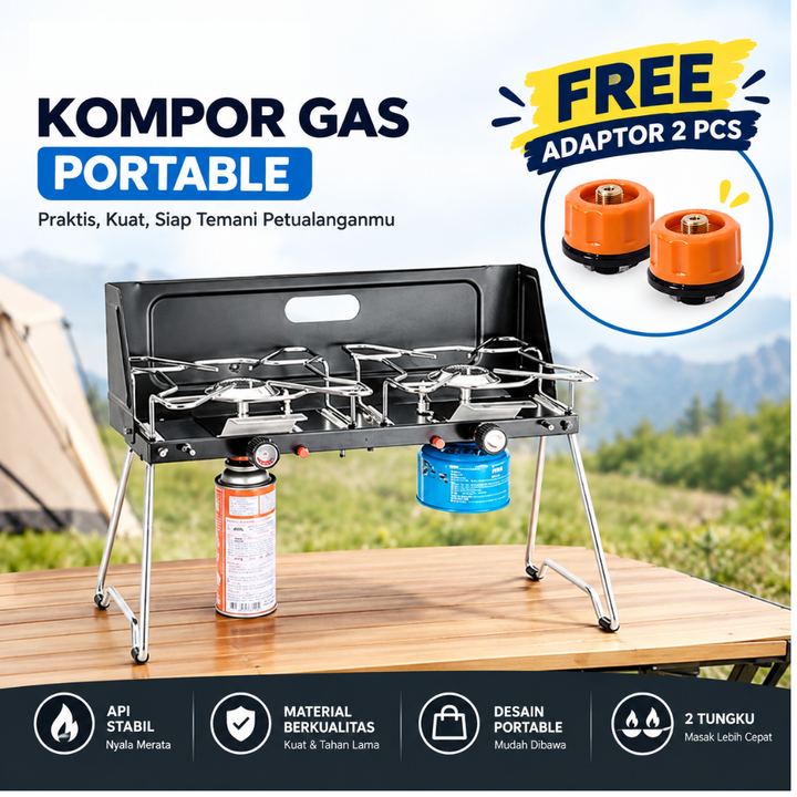 ALLTREK Smart Twin Burner IGNITER Kompor Camping Outdoor Portable