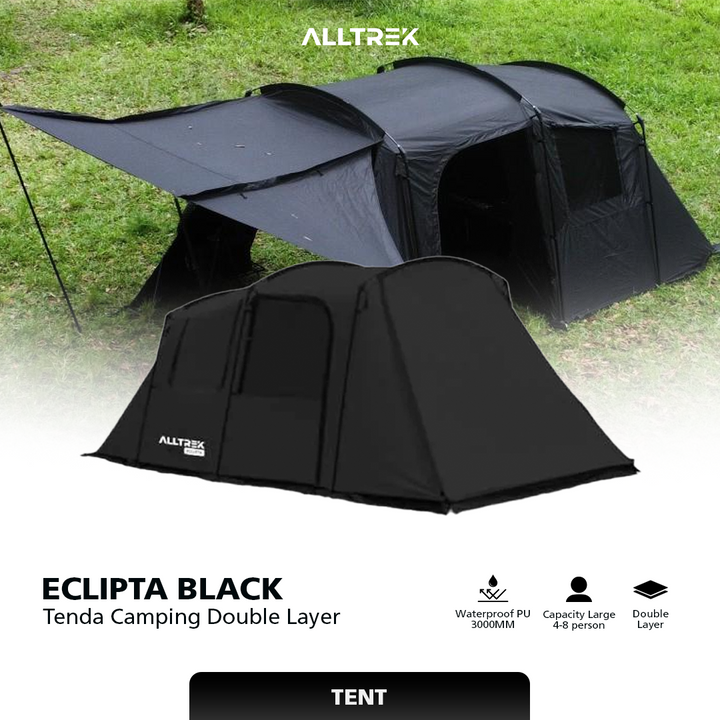 -ALLTREK Tenda Camping ECLIPTA BLACK 4P Double Layer Waterproof Tent