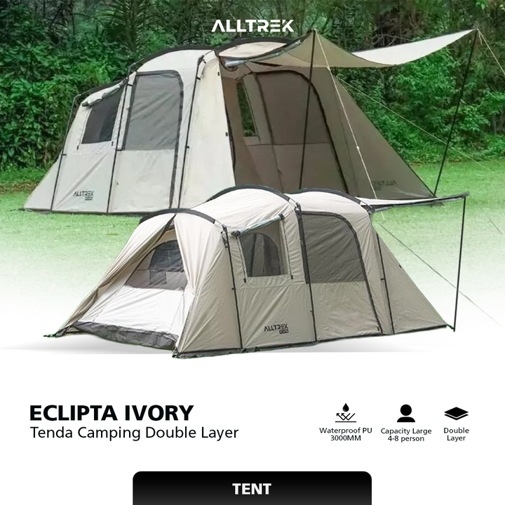 ALLTREK Tenda Camping ECLIPTA Tunnel 4P Double Layer Waterproof Tent