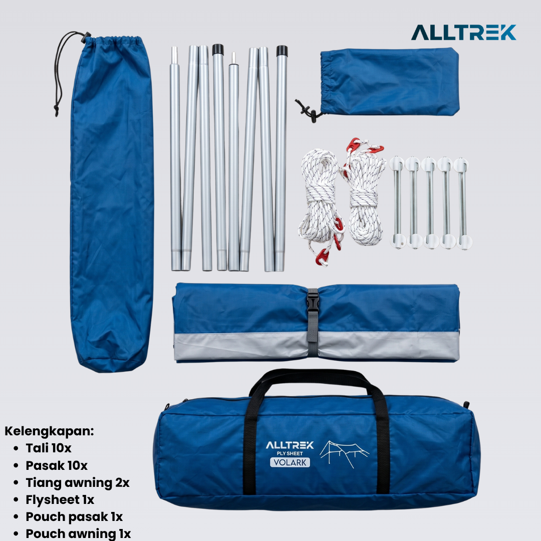 หลังคาฟลายชีท ALLTREK VOLARK การตั้งแคมป์แบบพกพาป้องกันรังสียูวีสำหรับหลายคน