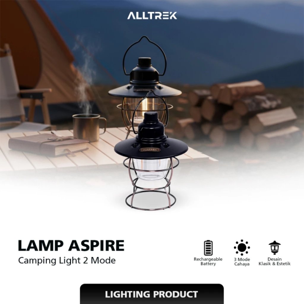 ALLTREK ECLIPTA Complete Camp Bundle Paket Camping 5in1 Tenda 4-8 Orang + Lampu + 1 Meja 4 Kursi + Kompor + Kasur Angin