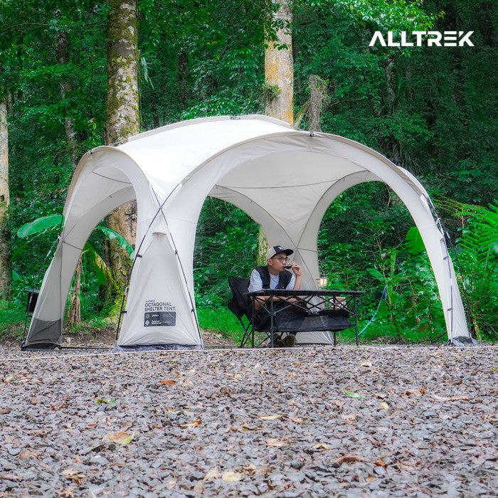 PREEORDER-ALLTREK Tenda Canopy Ivory Pop Up Octagonal Shelter Tent Outdoor