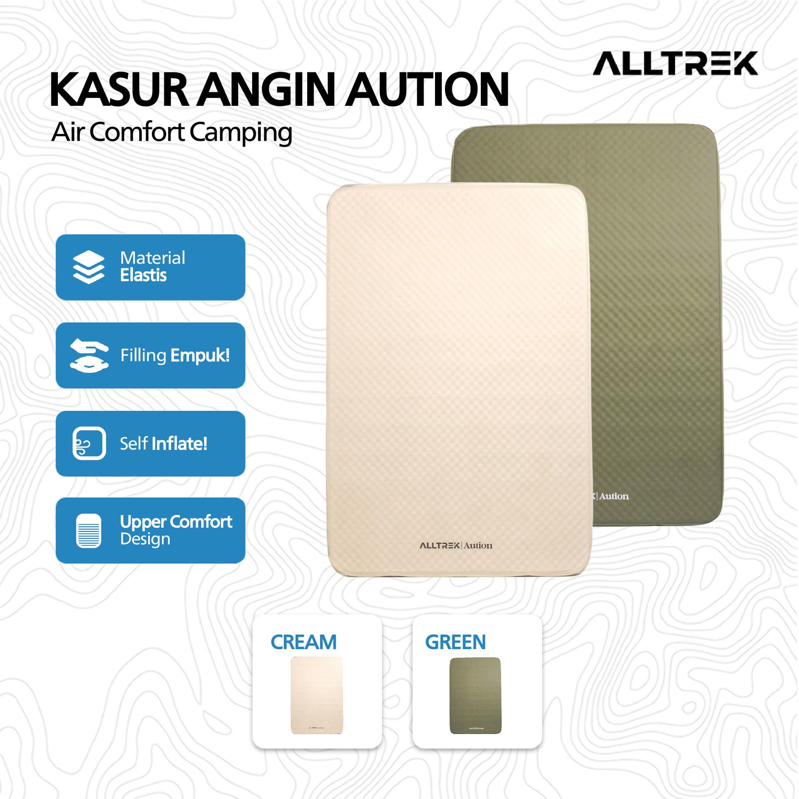 ALLTREK Paket Matras Kasur Angin Camping AUTION Comfort Foam + Air Pump Portable Outdoor