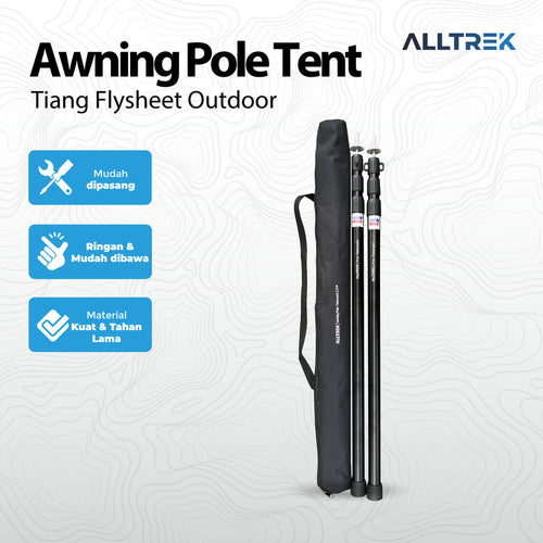 ALLTREK Awning Pole Tent Telescopic 2.3M Tiang Flysheet Outdoor