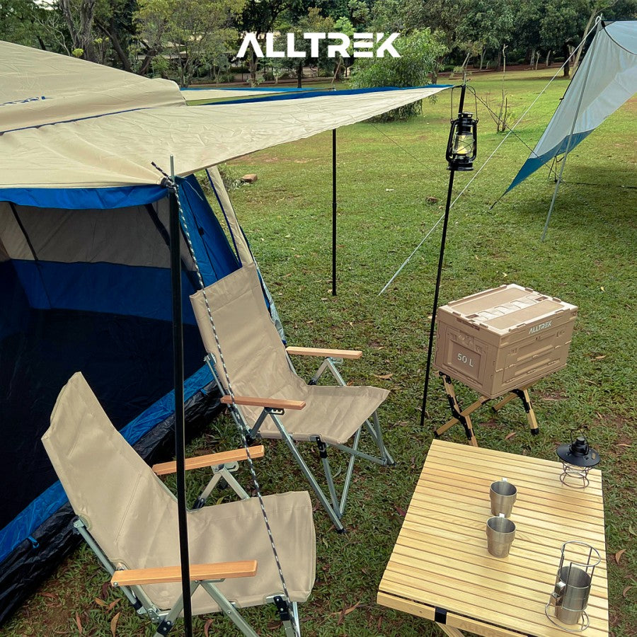 ALLTREK เสากันสาดเต็นท์เสาฟลายชีตกลางแจ้งแบบยืดไสลด์ 2.3 ม