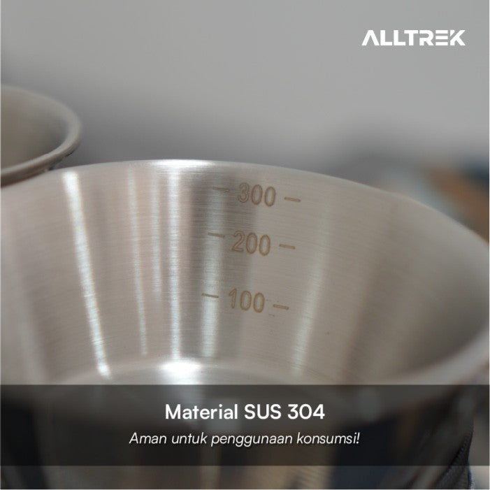 ALLTREK ชามแขวนสเตนเลส 3 ชิ้น ชามพับตาข่าย Outdoor