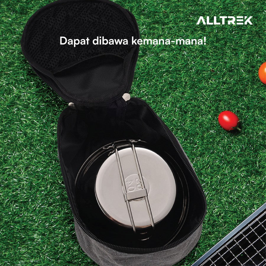 ALLTREK ชามแขวนสเตนเลส 3 ชิ้น ชามพับตาข่าย Outdoor