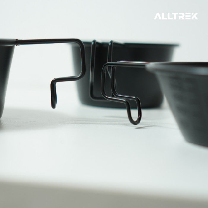 ALLTREK ชุดชามแขวน 3 ชิ้นสแตนเลสสีดำชามตั้งแคมป์