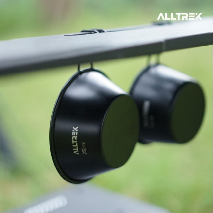 ALLTREK ชุดชามแขวน 3 ชิ้นสแตนเลสสีดำชามตั้งแคมป์