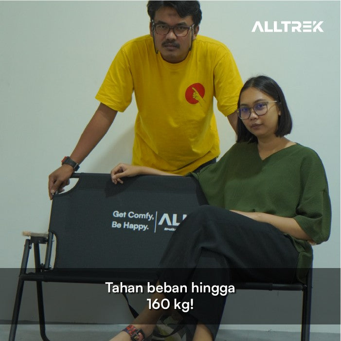 ALLTREK เก้าอี้พับขนาดใหญ่ 2 ที่นั่งสำหรับตั้งแคมป์กลางแจ้ง