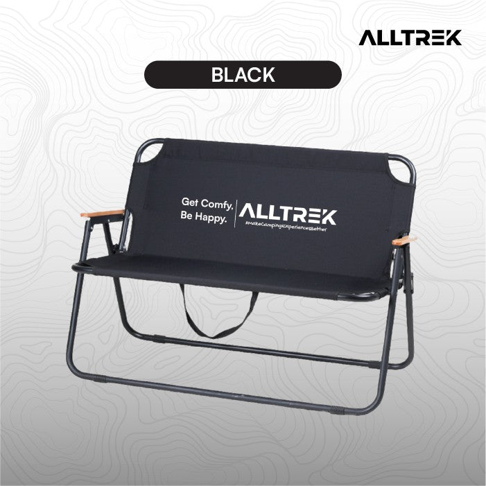 ALLTREK เก้าอี้พับขนาดใหญ่ 2 ที่นั่งสำหรับตั้งแคมป์กลางแจ้ง