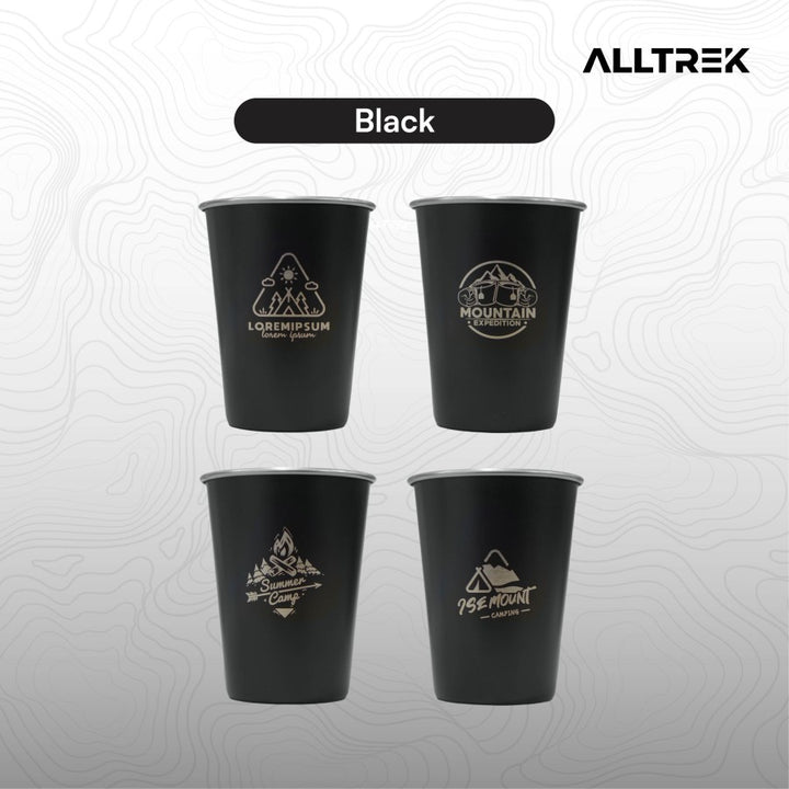 ALLTREK ชุดแก้วน้ำสแตนเลส 4 ชิ้น 350ml แก้วกาแฟเครื่องดื่มเย็นแบบพกพา