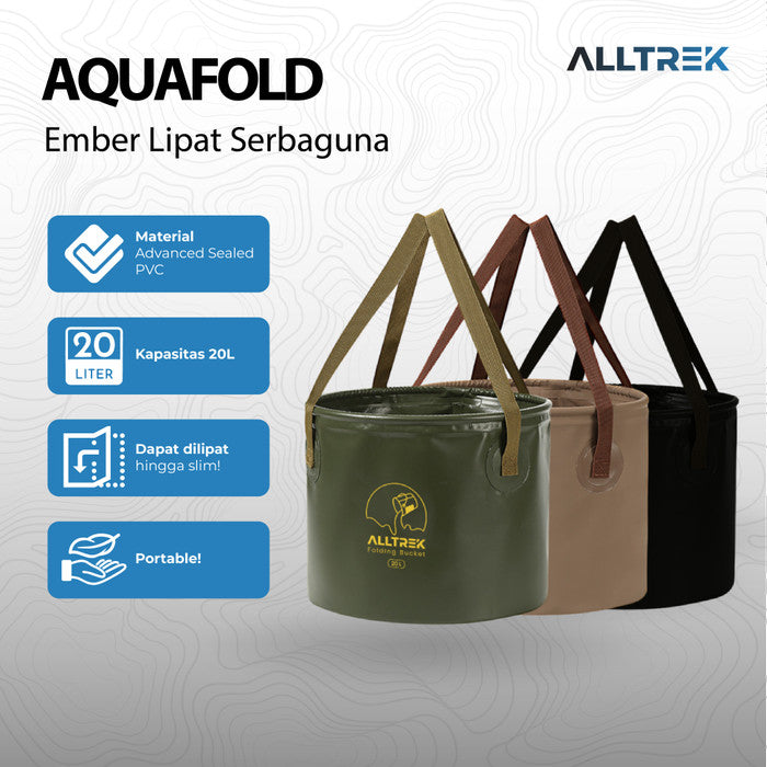 ALLTREK ถังพับได้ AQUAFOLD ถังใส่น้ำอเนกประสงค์แบบพับได้ - สีเขียว