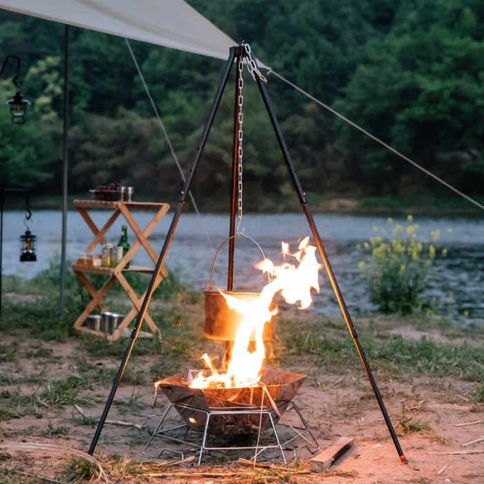ALLTREK Cooking Tripod Bold Adjustable Hanging Pot Camping Bornfire