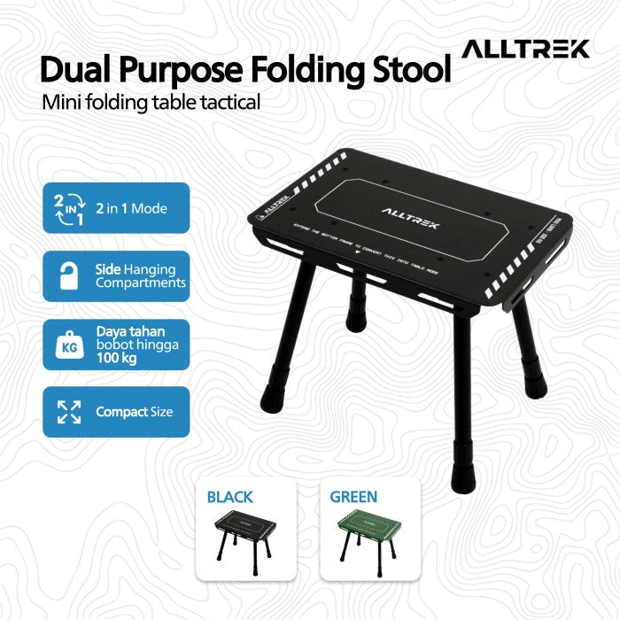ALLTREK Folding Table Camping Dual Purpose Camping Chair Outdoor