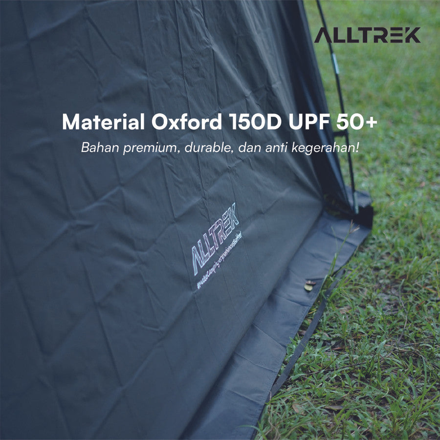 ALLTREK เต็นท์กระโจม สีดำ Pop Up เต็นท์พักพิงแปดเหลี่ยมกลางแจ้ง