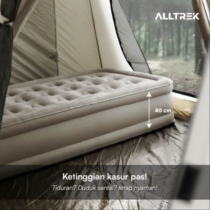 ALLTREK STOVY ที่นอนเป่าลมอัตโนมัติสำหรับกลางแจ้งแบบพกพา - สีดำ, ดับเบิ้ล