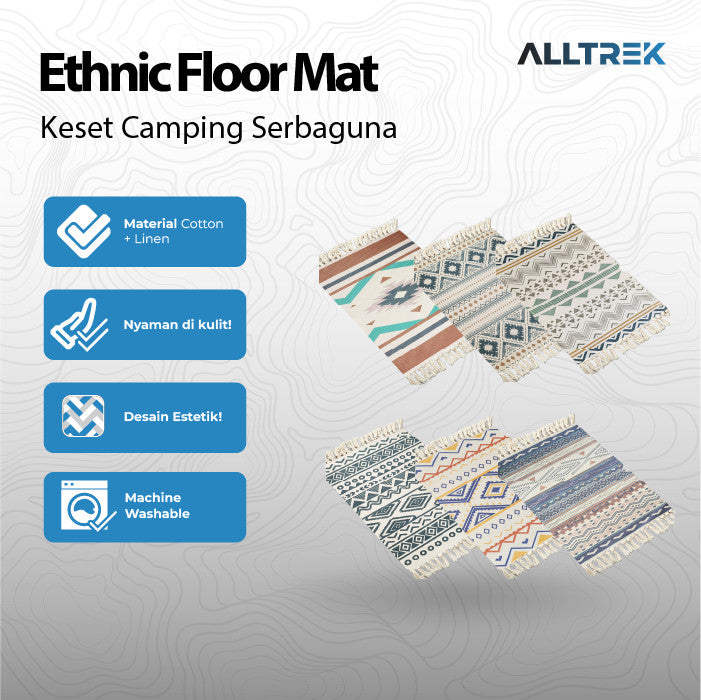 ALLTREK ETHNIC NORDIC พรมปูพื้นผ้าฝ้ายผ้าประตู Aesthetic