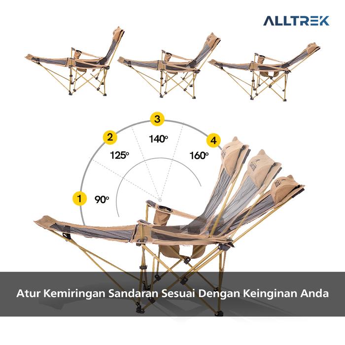 ALLTREK Kursi Lipat Footrest SIESTA Portable Outdoor Adjustable Reclining & Detachable
