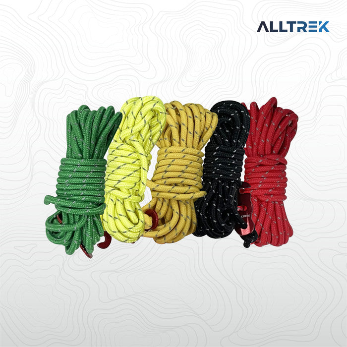 ALLTREK Wind Rope Bold Reflection 4MM Night Light เชือกเต็นท์อเนกประสงค์ - สีแดง