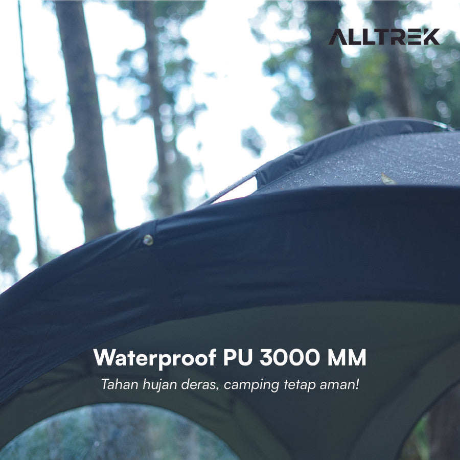 ALLTREK เต็นท์กระโจม สีดำ Pop Up เต็นท์พักพิงแปดเหลี่ยมกลางแจ้ง