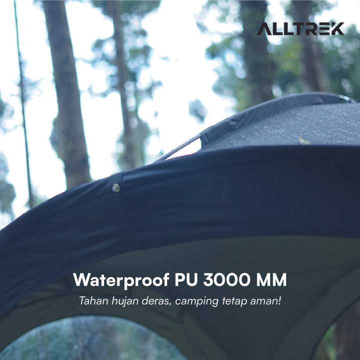 ALLTREK เต็นท์กระโจม สีดำ Pop Up เต็นท์พักพิงแปดเหลี่ยมกลางแจ้ง