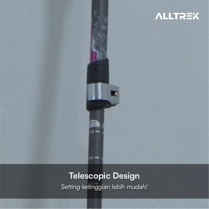 ไม้เท้าเดินป่า ALLTREK GEOTRAIL อะลูมิเนียมอัลลอยด์ 7075 Telescopic