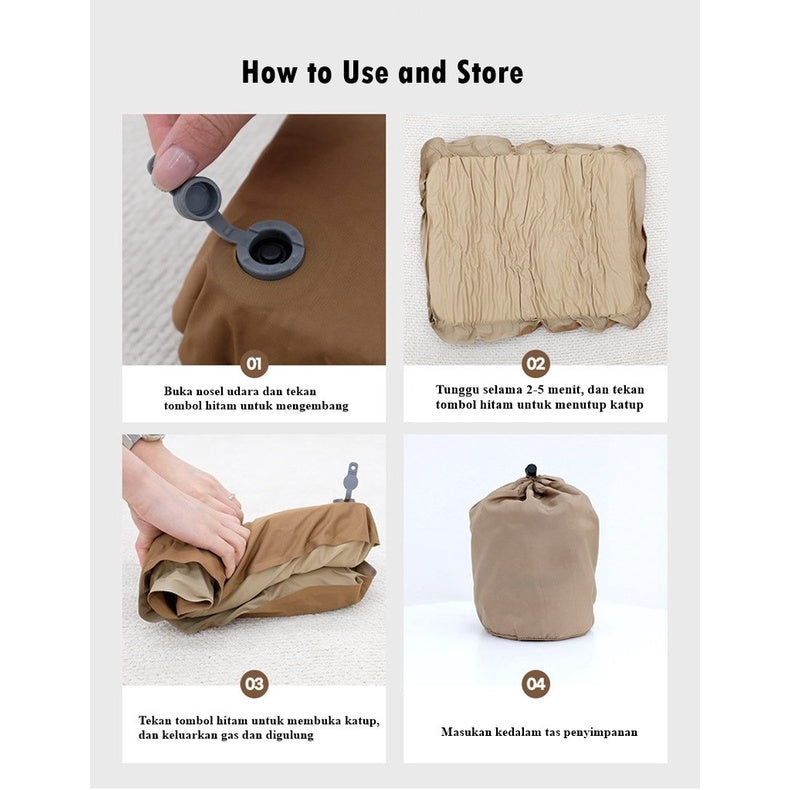 ALLTREK Bantal Tidur Angin AUTION Self Inflate Pillow Foam Portable