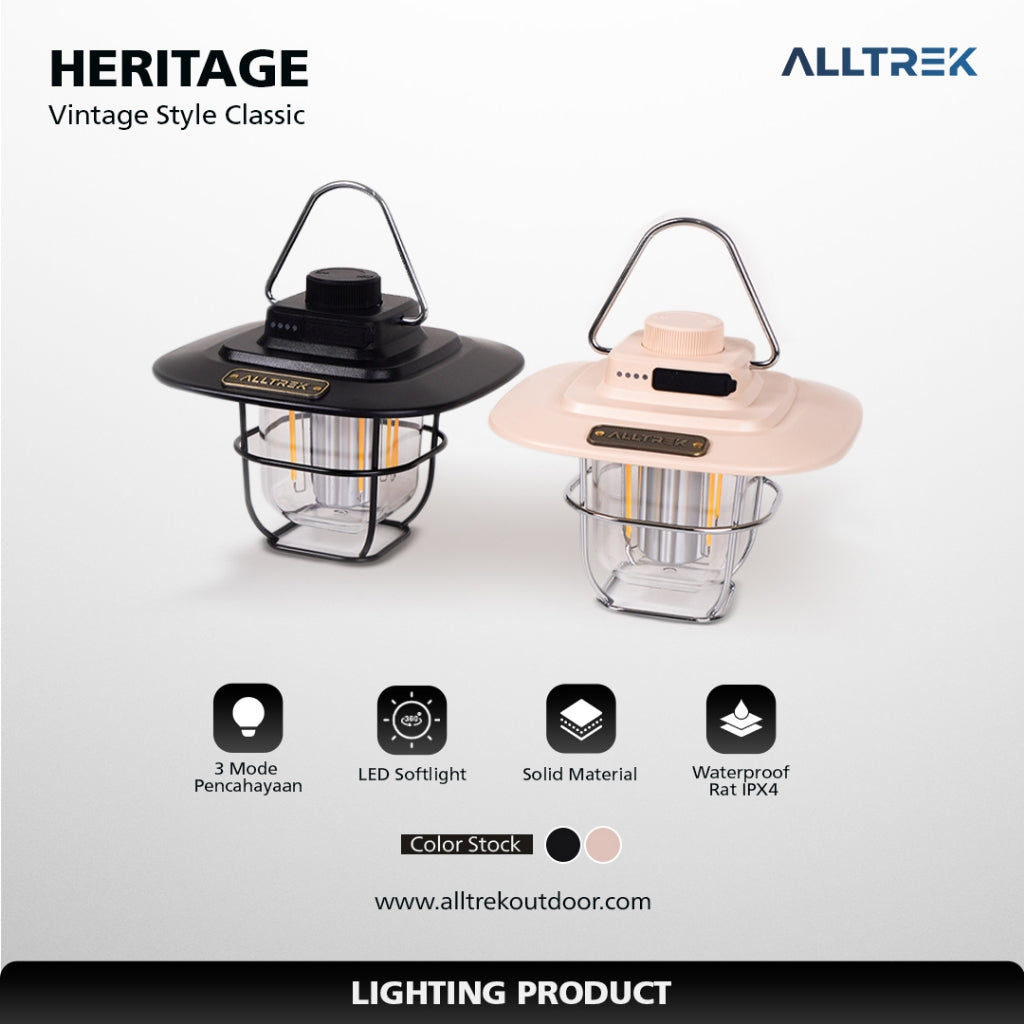 ALLTREK Hanging Lamp Vintage Camping HERITAGE Lampu Gantung LED Rechargeable