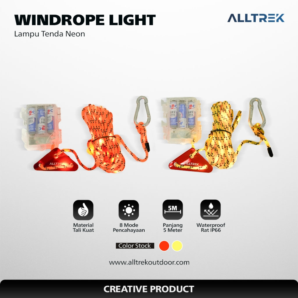 ALLTREK Wind rope Light Tali Lampu Neon Glamping 5M