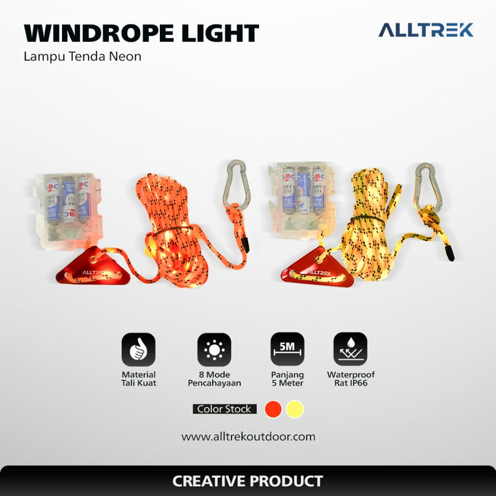 ALLTREK Wind rope Light Tali Lampu Neon Glamping 5M