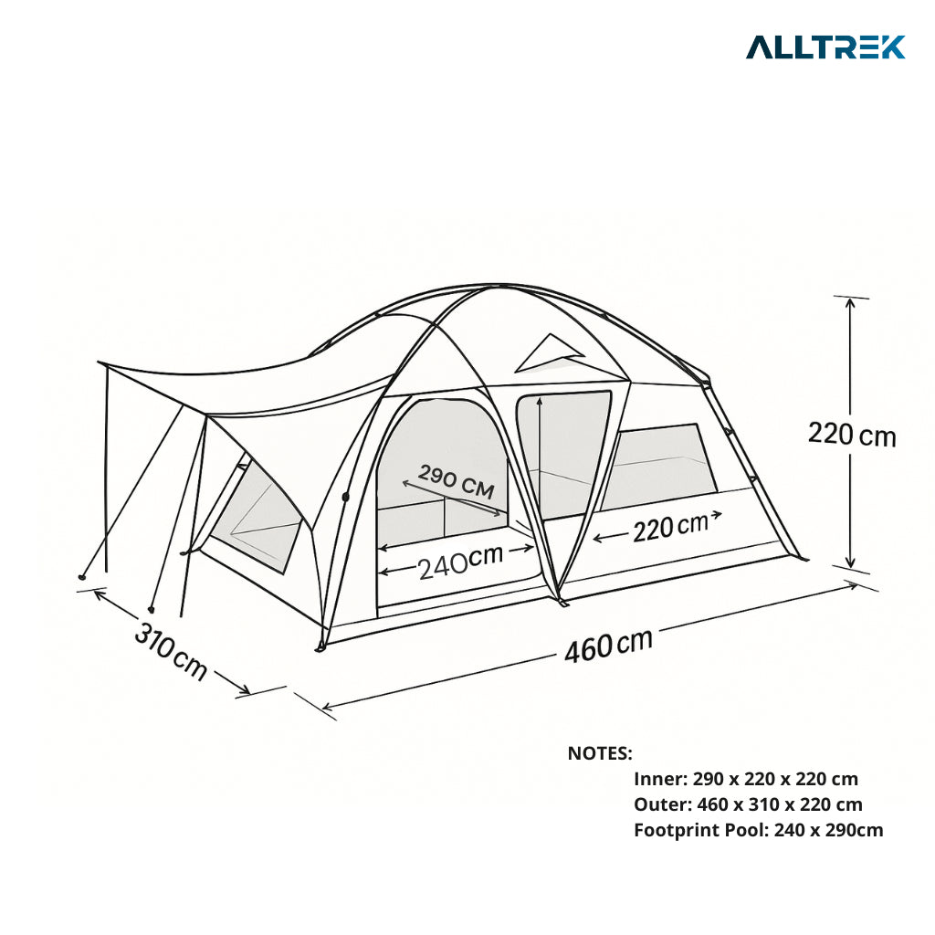 ALLTREK Tenda Camping HILGERS Tactical Tenda Camping Keluarga Double Layer