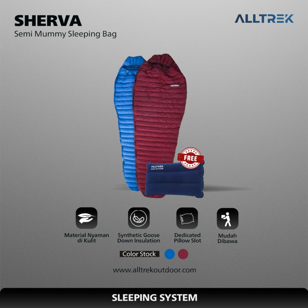 ALLTREK Sleeping Bag SHERVA Synthetic Goose Down Kantong Tidur Camping Hiking