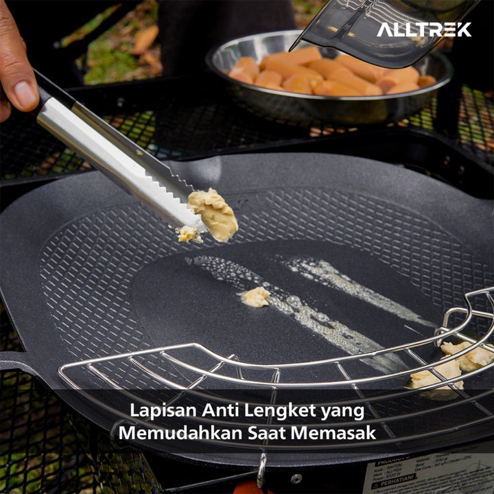 ALLTREK BBQ Grill Pan Multifungsi Wajan Panggangan Anti Lengket Dengan Peniris