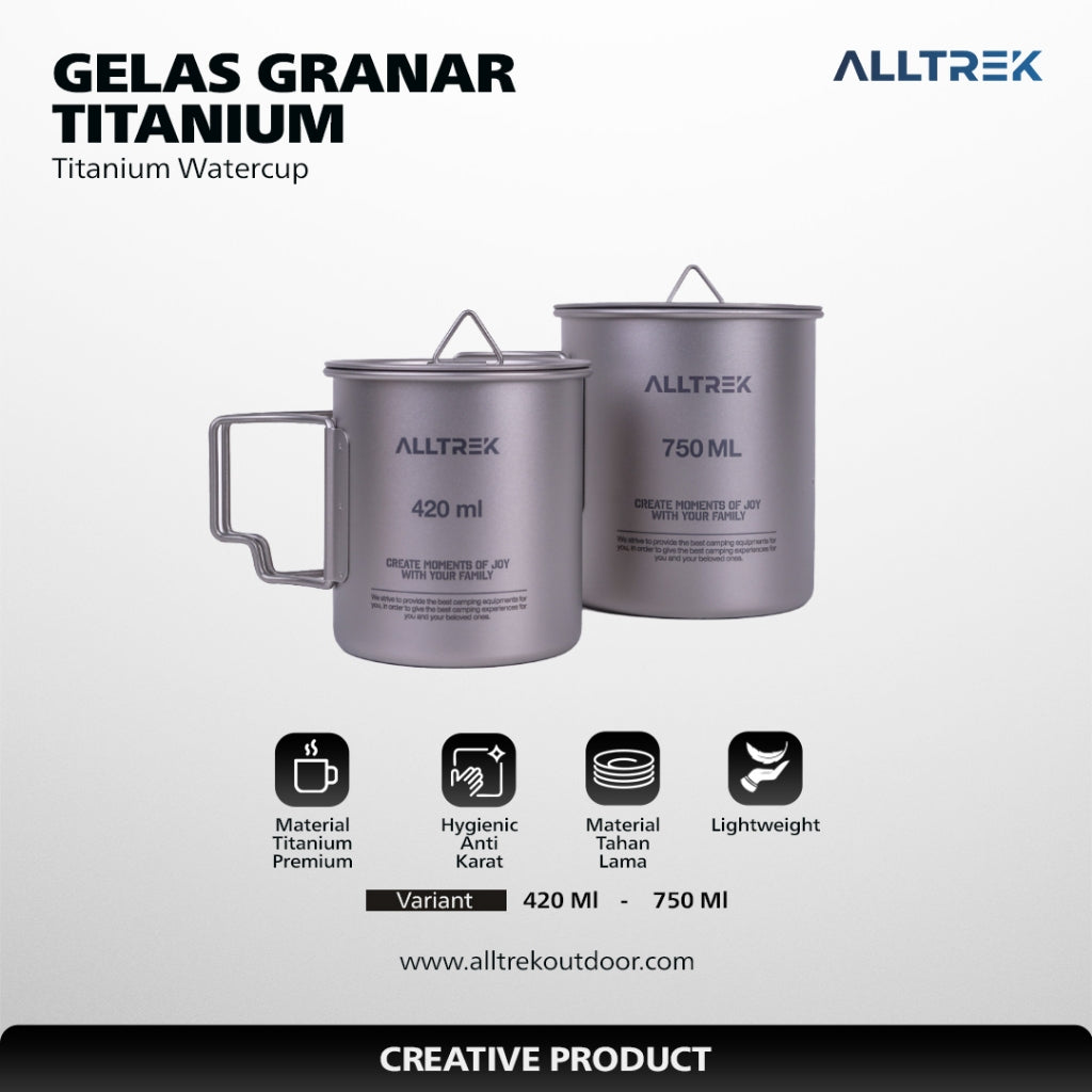 ALLTREK Titanium Water Cup GRANAR Portable Outdoor Camping