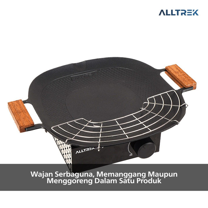 ALLTREK BBQ Grill Pan Multifungsi Wajan Panggangan Anti Lengket Dengan Peniris