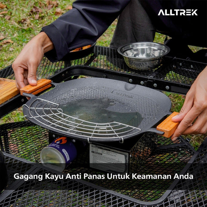 ALLTREK BBQ Grill Pan Multifungsi Wajan Panggangan Anti Lengket Dengan Peniris
