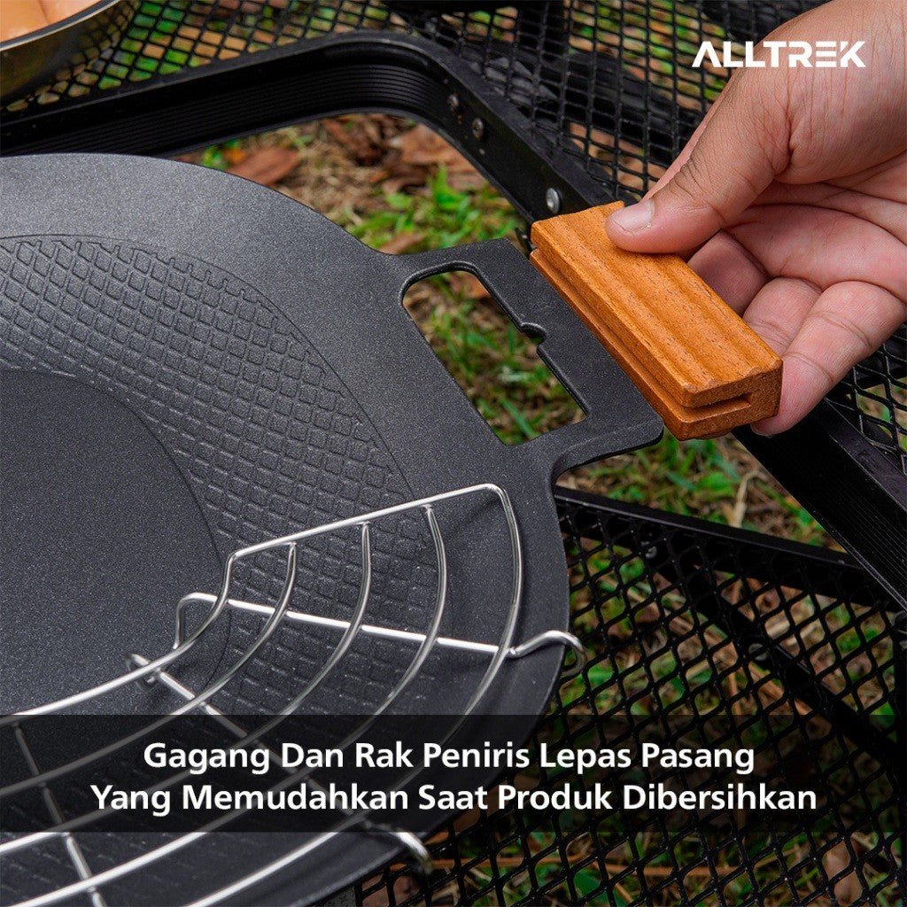 ALLTREK BBQ Grill Pan Multifungsi Wajan Panggangan Anti Lengket Dengan Peniris