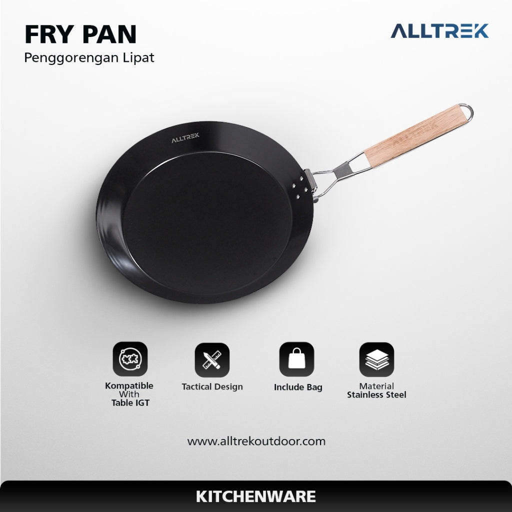 ALLTREK Foldable Fry Pan LIVIK Penggorengan Lipat Camping Outdoor