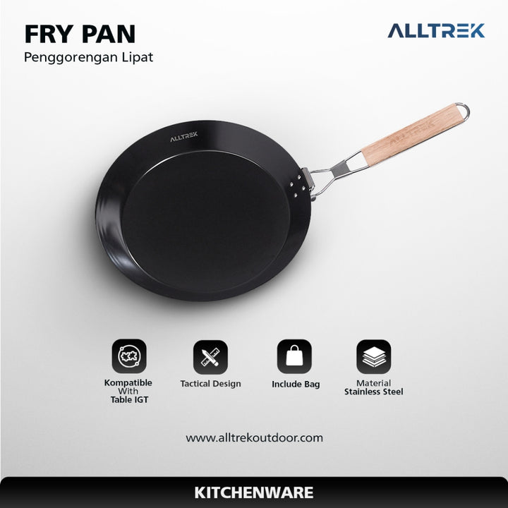 ALLTREK Foldable Fry Pan LIVIK Penggorengan Lipat Camping Outdoor
