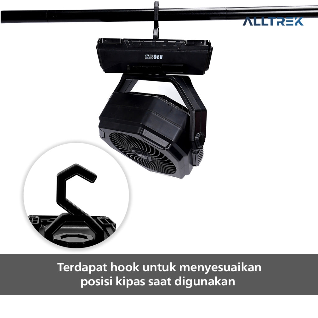 ALLTREK Kipas Angin Camping A26 Rechargeable With Led Lamp