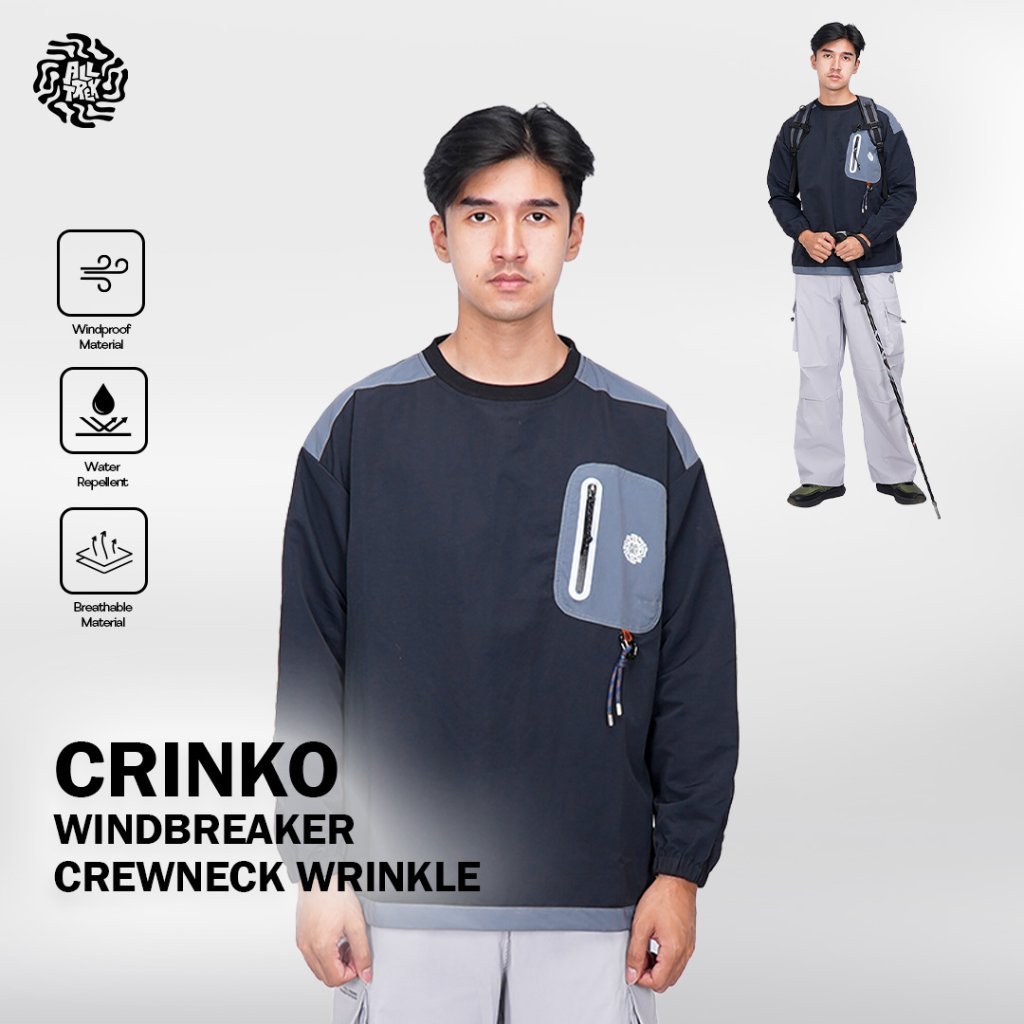 ALLTREK Windbreaker Crewneck CRINKO Wrinkle