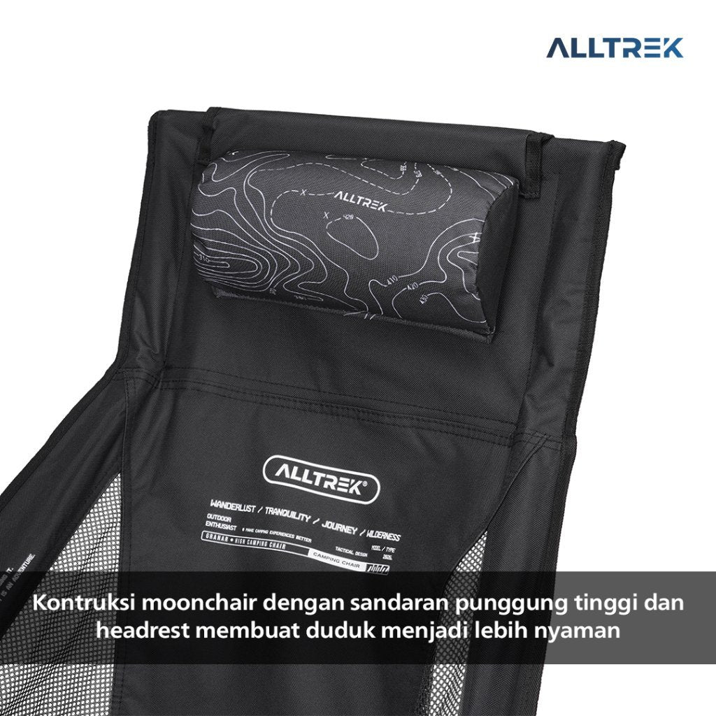 ALLTREK Foldable High Back Rest Moon Chair GRANAR Kursi Camping lipat