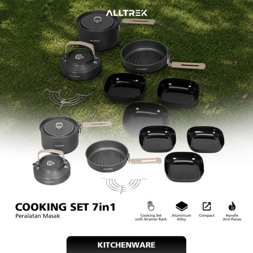 ALLTREK Cooking Set Camping 7in1 Set Alat Masak Outdoor Hiking