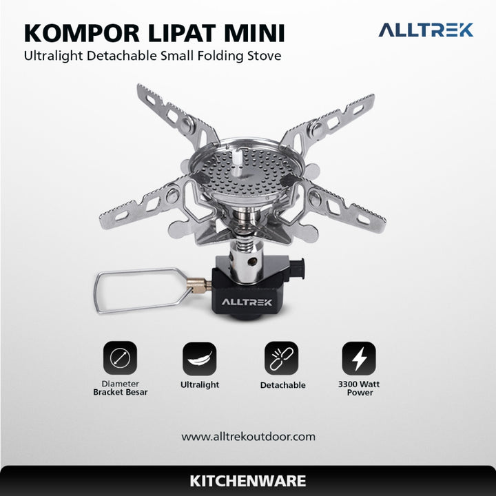 ALLTREK Kompor Portable Lipat Mini Detachable 3300 Watt Ultralight Folding Stove