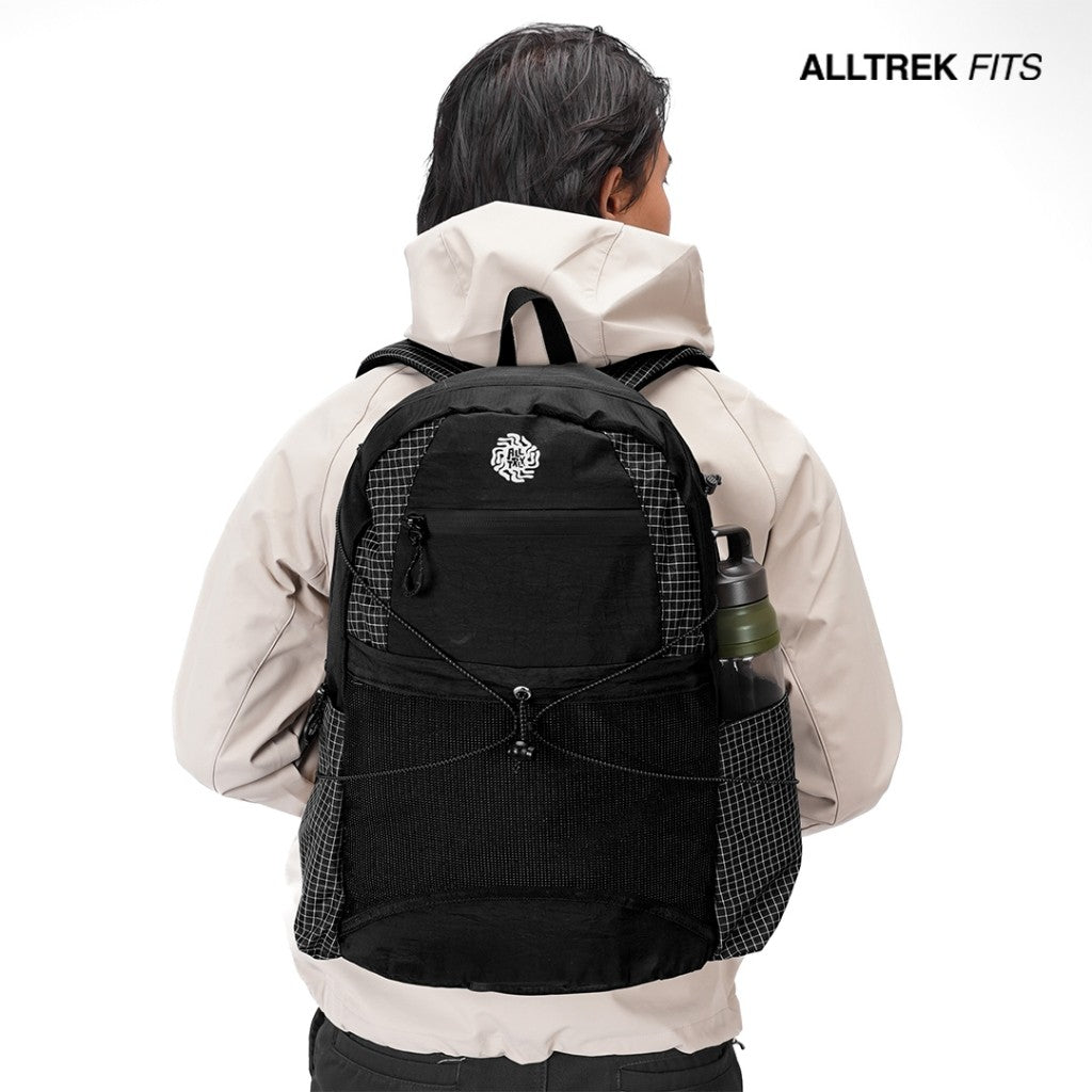 ALLTREK Tas Ransel Pria VELTRA Daypack Laptop Kantor Kuliah Grid Backpack Travel Bag Water Repellent 20L