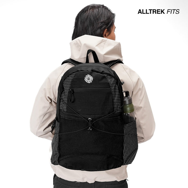ALLTREK Tas Ransel Pria VELTRA Daypack Laptop Kantor Kuliah Grid Backpack Travel Bag Water Repellent 20L