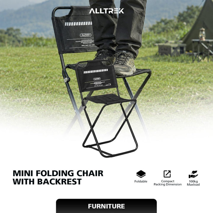 ALLTREK Mini Folding Chair With Backrest Kursi Lipat Mini Dengan Sandaran Punggung